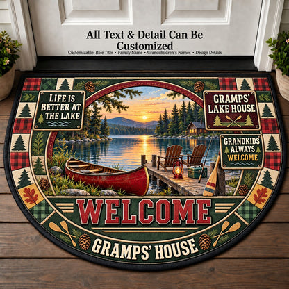 Gramps' Lake House Personalized Half Round Mat | 5To9Vibe