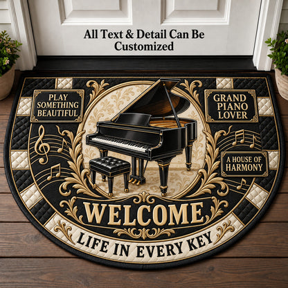 Grand Piano Lover Personalized Half Round Mat | 5To9Vibe