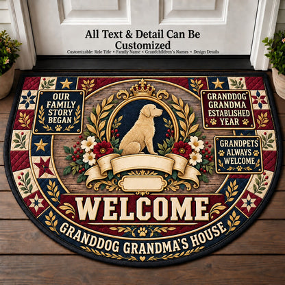 Granddog Grandma's Established Year Personalized Half Round Mat | 5To9Vibe