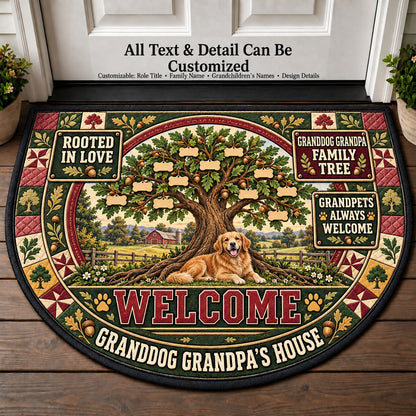 Granddog Grandpa's Family Tree Personalized Half Round Mat | 5To9Vibe