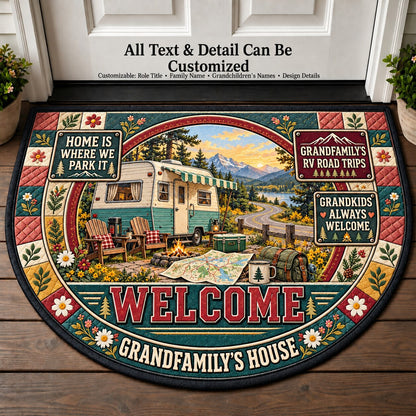 Grandfamily's RV Road Trips Personalized Half Round Mat | 5To9Vibe