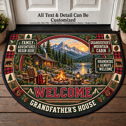 Grandfather's Mountain Cabin Personalized Half Round Mat | 5To9Vibe