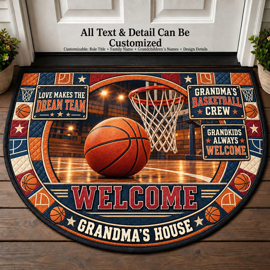 Grandma's Basketball Crew Personalized Half Round Mat | 5To9Vibe