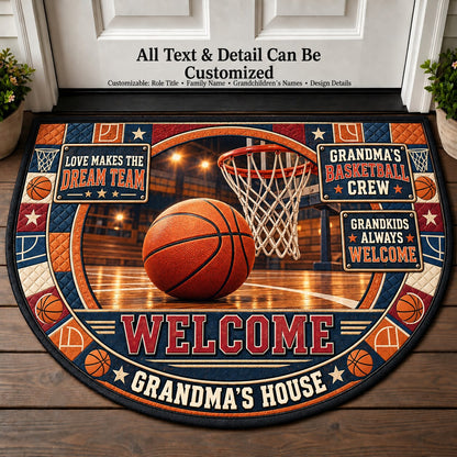 Grandma's Basketball Crew Personalized Half Round Mat | 5To9Vibe