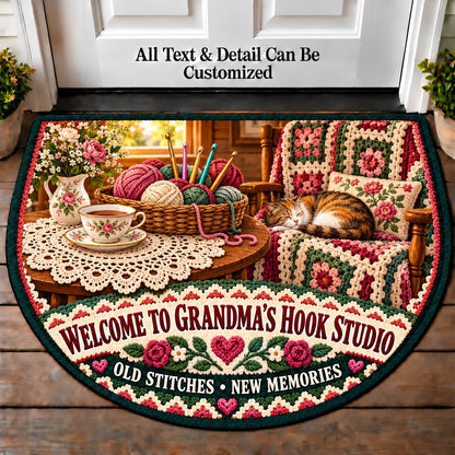 Heirloom Doily - Grandma's Hook Studio Personalized Half Round Mat | 5To9Vibe