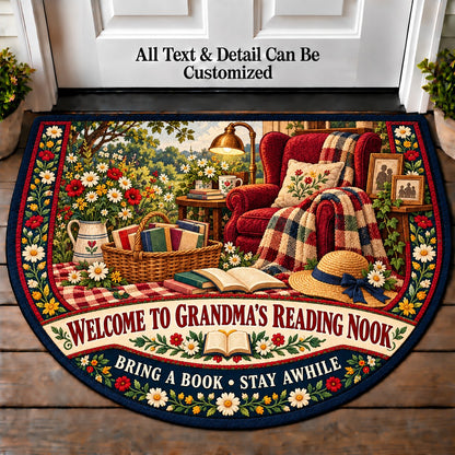 Paperback Picnic - Grandma's Reading Nook Personalized Half Round Mat | 5To9Vibe