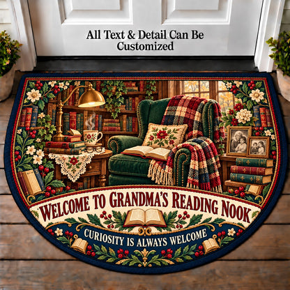 Scholarly Study - Grandma's Reading Nook Personalized Half Round Mat | 5To9Vibe