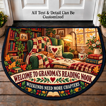 Weekend Chapter - Grandma's Reading Nook Personalized Half Round Mat | 5To9Vibe