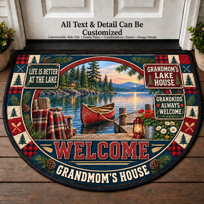 Grandmom's Lake House Personalized Half Round Mat | 5To9Vibe