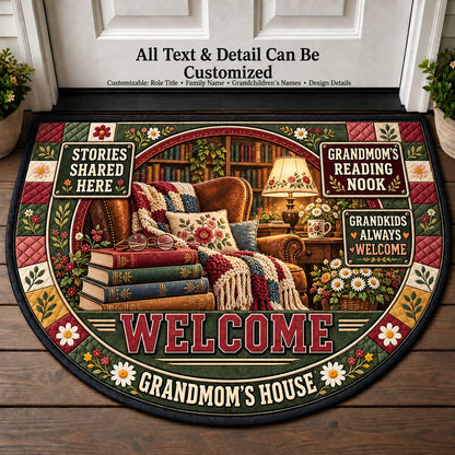 Grandmom's Reading Nook Personalized Half Round Mat | 5To9Vibe