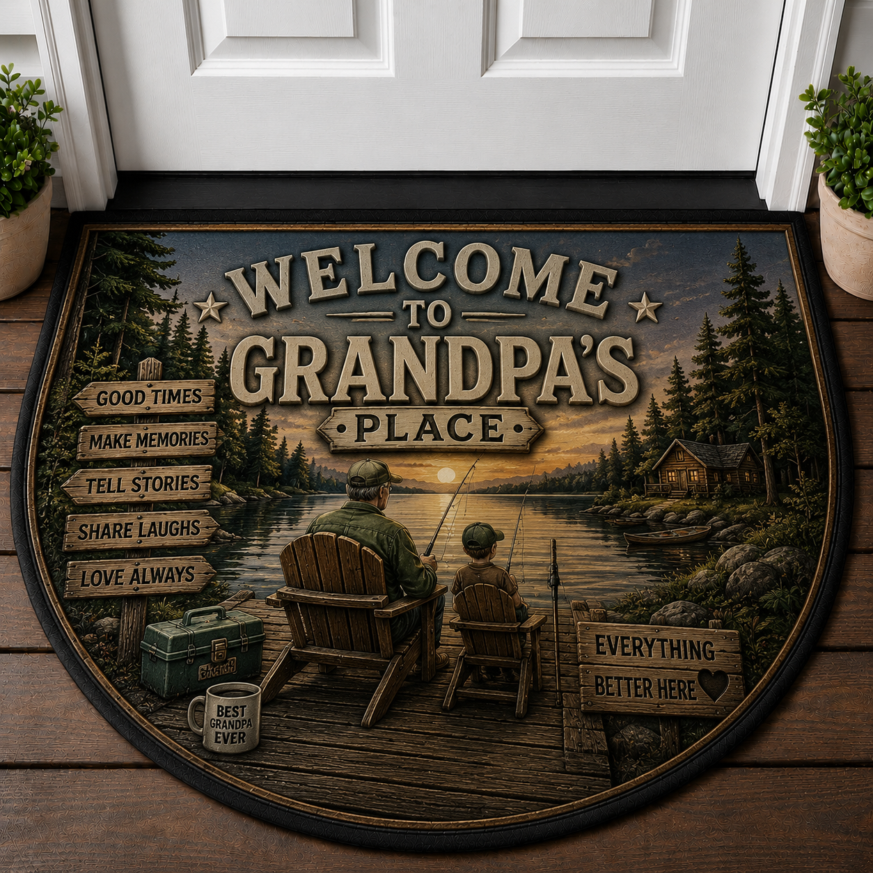 Bless This Home Doormat - Rustic Floral & House Welcome Mat - 5to9vibe
