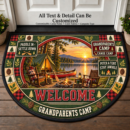 Canoe Camp - Grandparents Camp Personalized Half Round Mat | 5To9Vibe