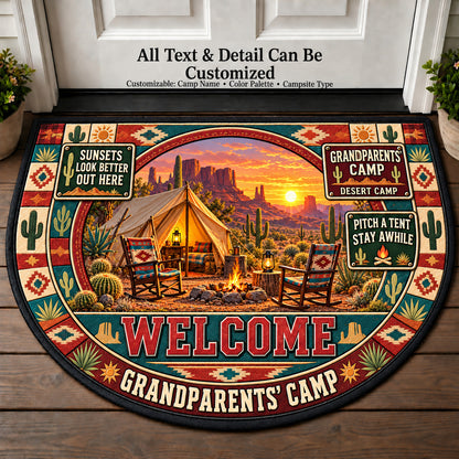 Desert Camp - Grandparents Camp Personalized Half Round Mat | 5To9Vibe