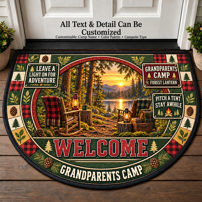 Forest Lantern - Grandparents Camp Personalized Half Round Mat | 5To9Vibe