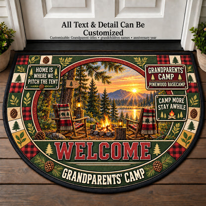 Pinewood Basecamp - Grandparents Camp Personalized Half Round Mat | 5To9Vibe