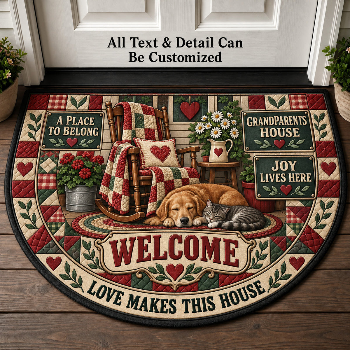Grandparents House Personalized Half Round Mat | 5To9Vibe