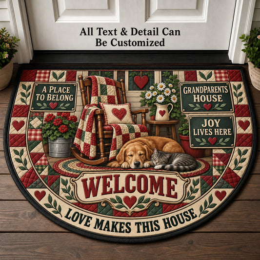 Grandparents House Personalized Half Round Mat | 5To9Vibe