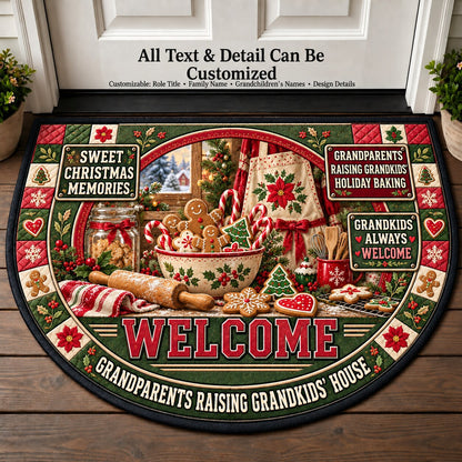 Grandparents Raising Grandkids' Holiday Baking Personalized Half Round Mat | 5To9Vibe