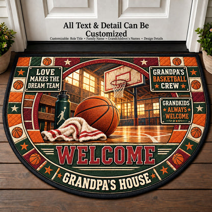 Grandpa's Basketball Crew Personalized Half Round Mat | 5To9Vibe