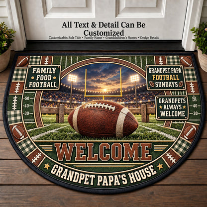 Grandpet Papa's Football Sundays Personalized Half Round Mat | 5To9Vibe