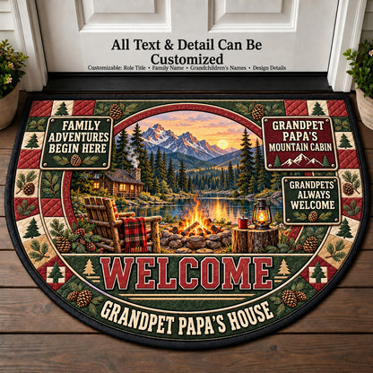 Grandpet Papa's Mountain Cabin Personalized Half Round Mat | 5To9Vibe