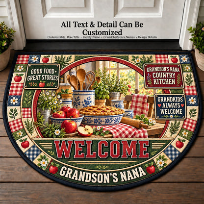 Grandson's Nana's Country Kitchen Personalized Half Round Mat | 5To9Vibe