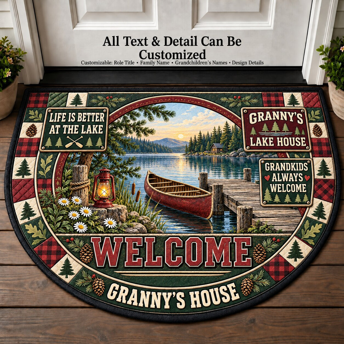 Granny's Lake House Personalized Half Round Mat | 5To9Vibe