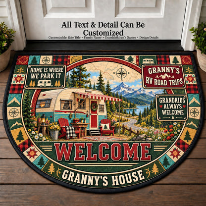 Granny's RV Road Trips Personalized Half Round Mat | 5To9Vibe