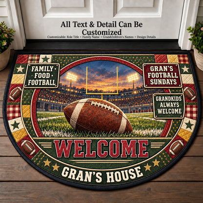 Gran's Football Sundays Personalized Half Round Mat | 5To9Vibe