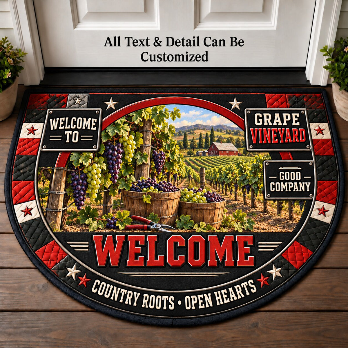 Grape Vineyard Personalized Half Round Mat | 5To9Vibe