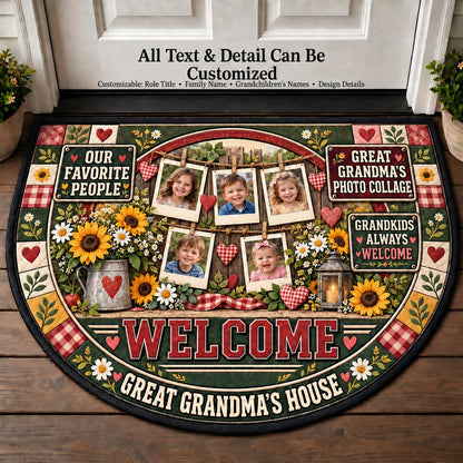 Great Grandma's Photo Collage Personalized Half Round Mat | 5To9Vibe