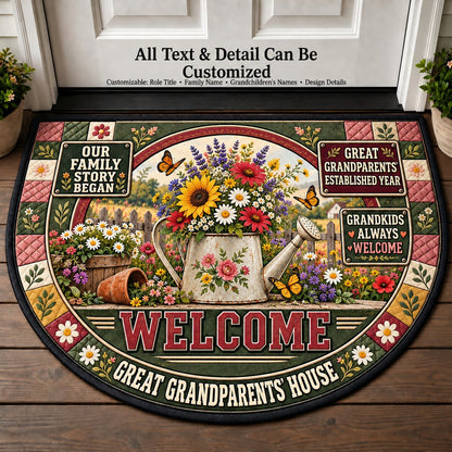 Great Grandparents' Established Year Personalized Half Round Mat | 5To9Vibe