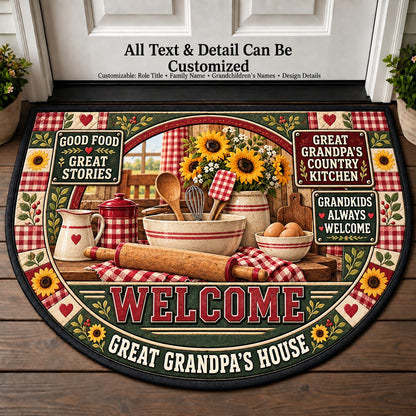 Great Grandpa's Country Kitchen Personalized Half Round Mat | 5To9Vibe