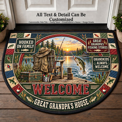 Great Grandpa's Fishing Stories Personalized Half Round Mat | 5To9Vibe