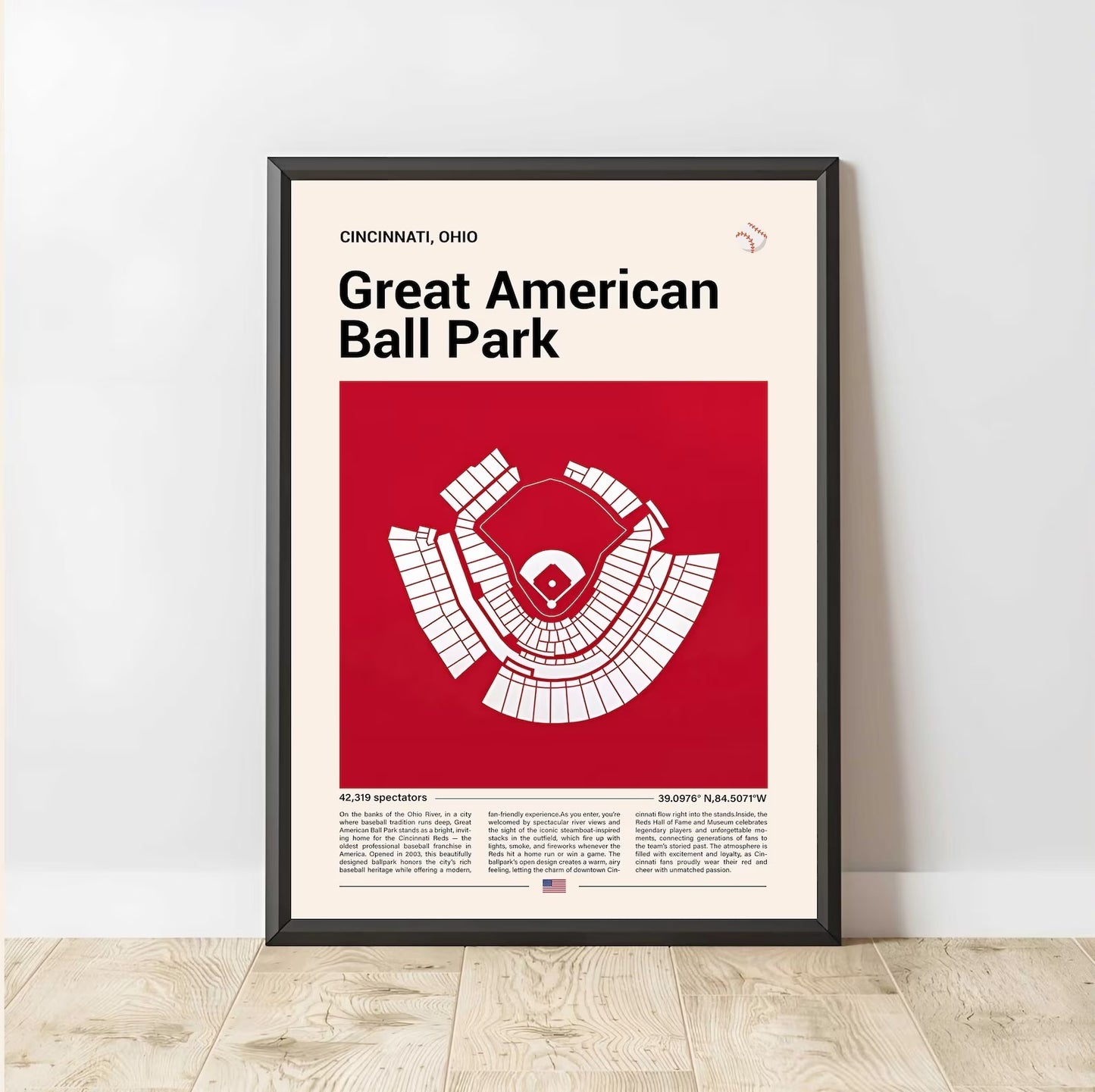Baseball Stadium Seating Diagram - Vertical Poster - 5to9vibe