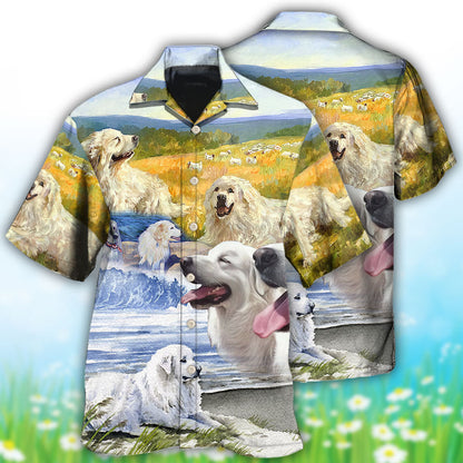 Great Pyrenees Art Dog Lovely - Hawaiian Shirt 