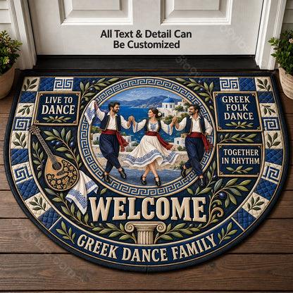 Greek Folk Dance Personalized Half Round Mat | 5To9Vibe