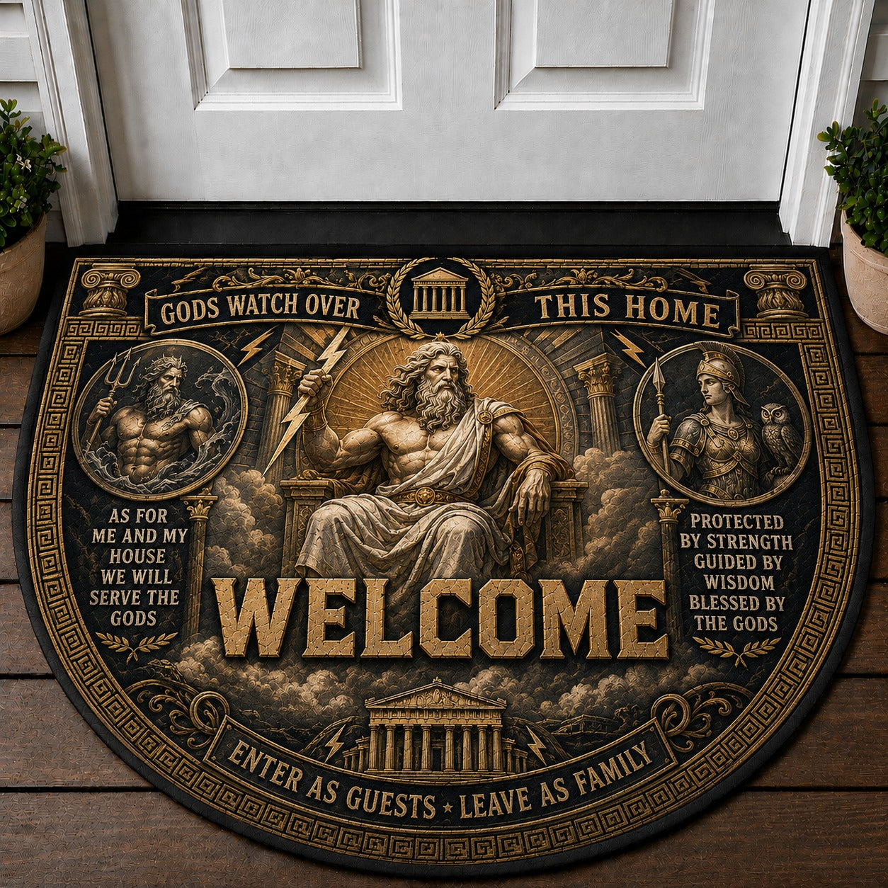 Legendary Warriors Viking Quilted Print Premium Welcome Mat – Personalized Doormat