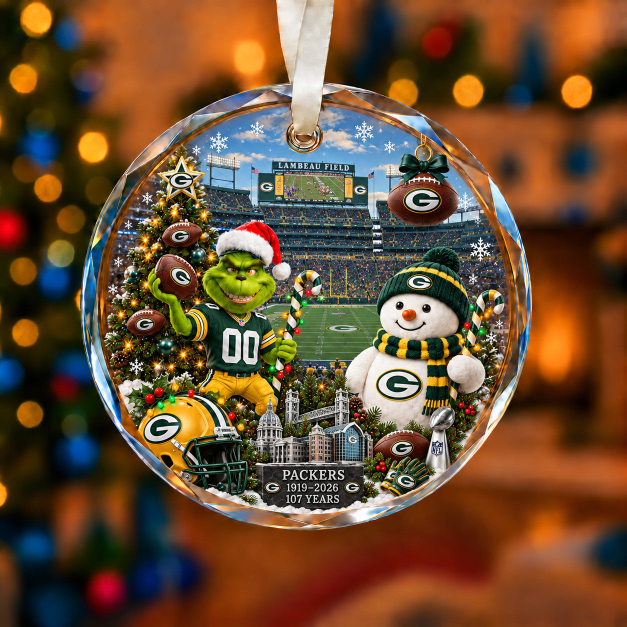 All Football Teams Christmas Vibe Snow Glass Ornament With Gift Box Trending - 5to9vibe