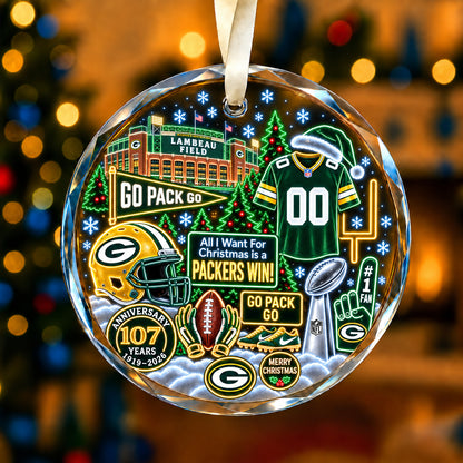 All Football Teams Christmas Neon Stadium Snow Glass Ornament With Gift Box - 5to9vibe
