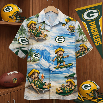 Camisa hawaiana unisex para hombre y mujer GBP Football Mascot Beach Viber