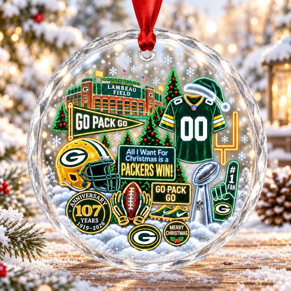 All Football Teams Christmas Stadium Snow Vibe Glass Ornament With Gift Box - 5to9vibe