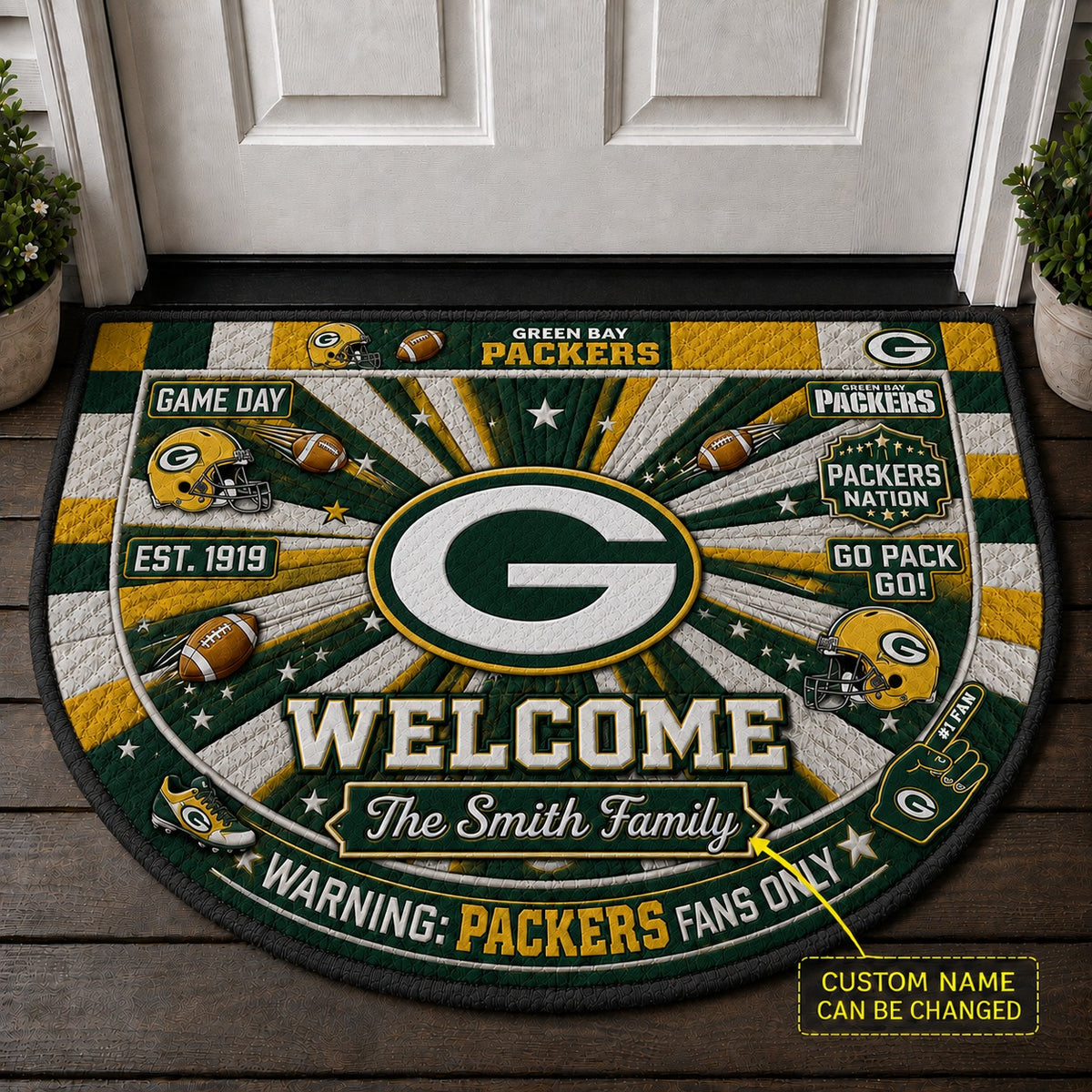 Official-Inspired Football Fan Custom Premium Welcome Mat – Personalized Doormat