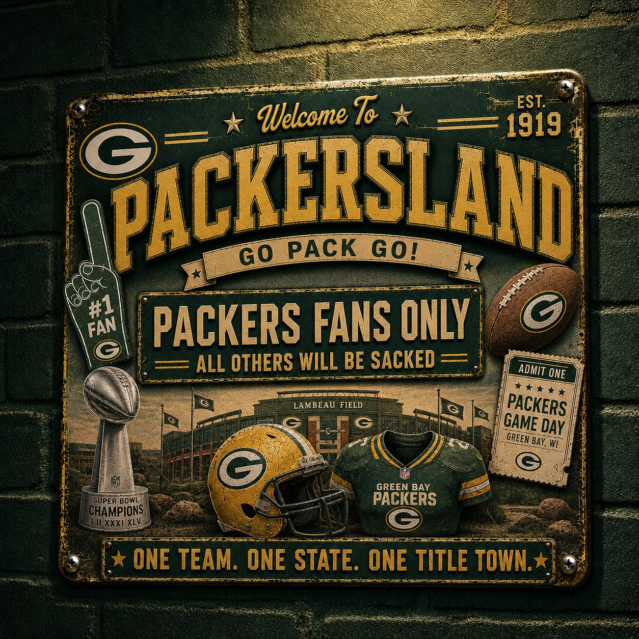 All Football Fans Teams Rustic Only Vintage Metal Sign - 5to9vibe