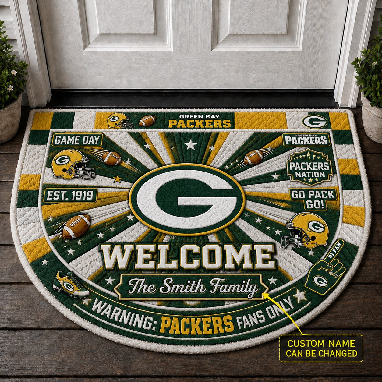 Official-Inspired Football Fan Custom Premium Welcome Mat – Personalized Doormat