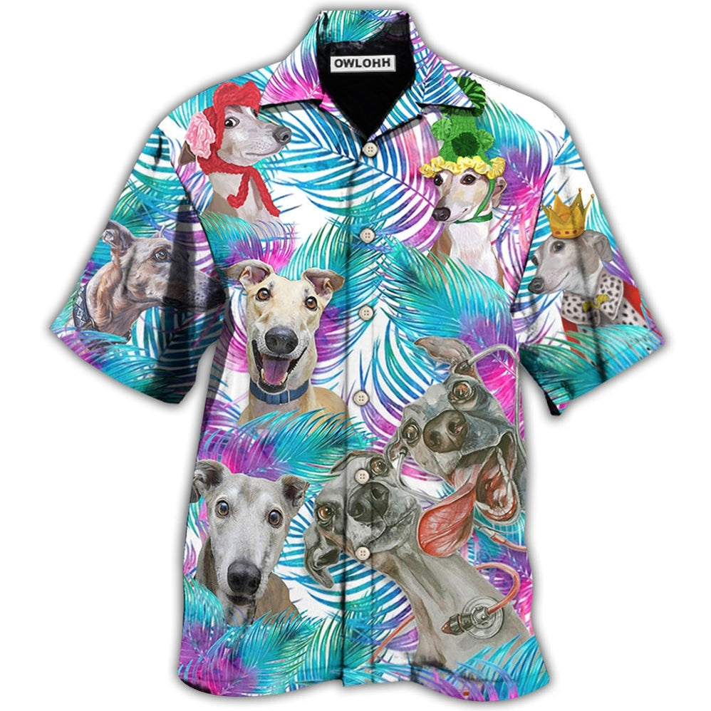Hawaiian Shirt / Adults / S Greyhound Tropical Leaf Style - Hawaiian Shirt 