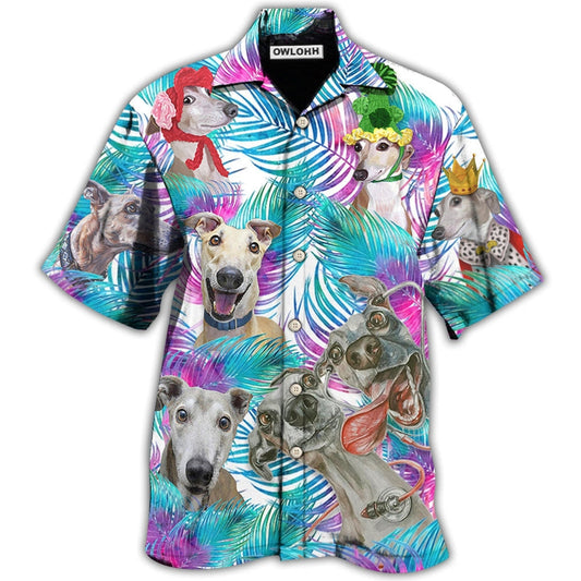 Hawaiian Shirt / Adults / S Greyhound Tropical Leaf Style - Hawaiian Shirt 