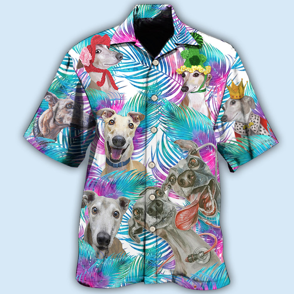 Greyhound Tropical Leaf Style - Hawaiian Shirt 