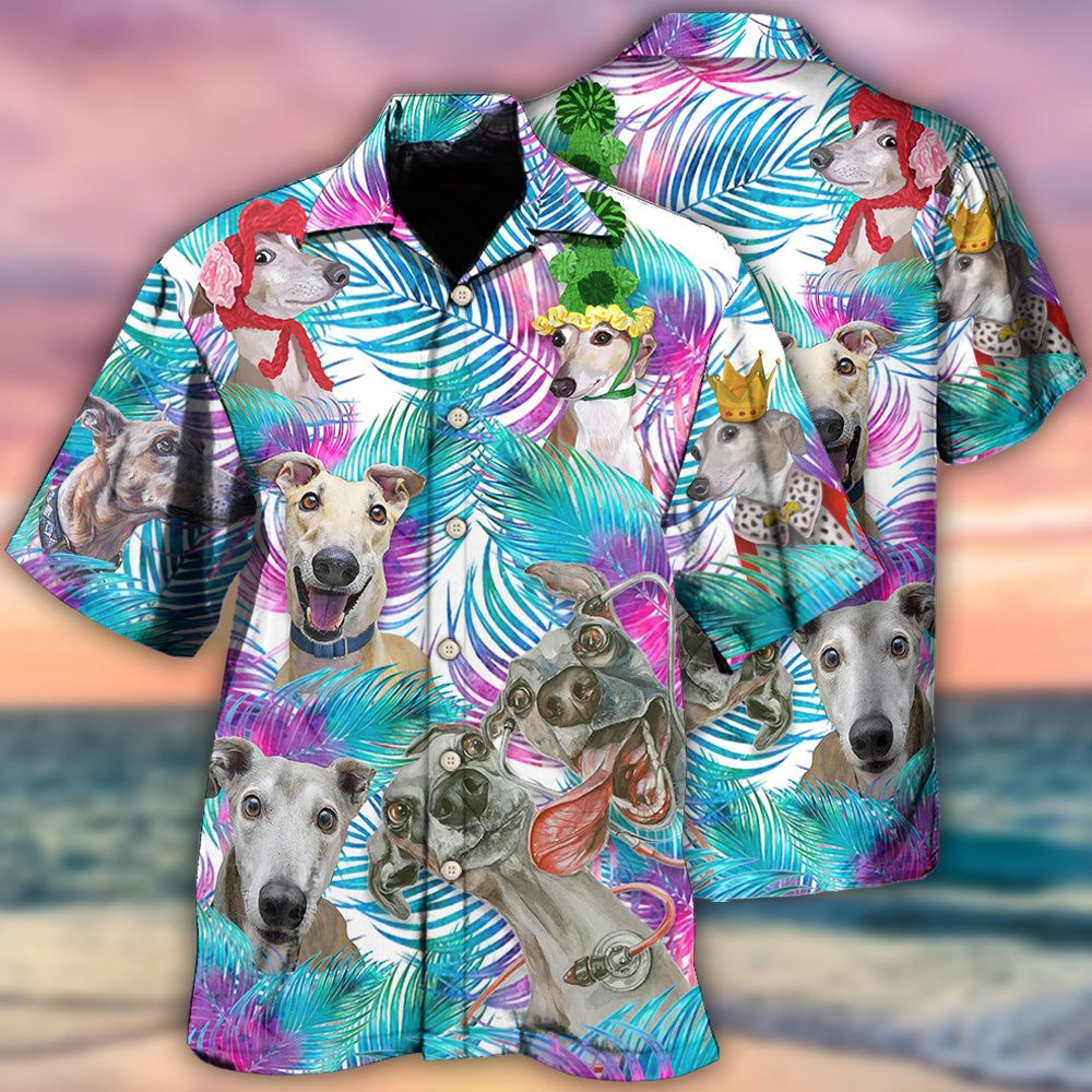 Greyhound Tropical Leaf Style - Hawaiian Shirt 