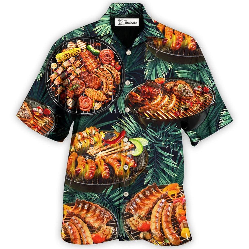 Hawaiian Shirt / Adults / S BBQ Grilled Tropical Leaf Style - Hawaiian Shirt 